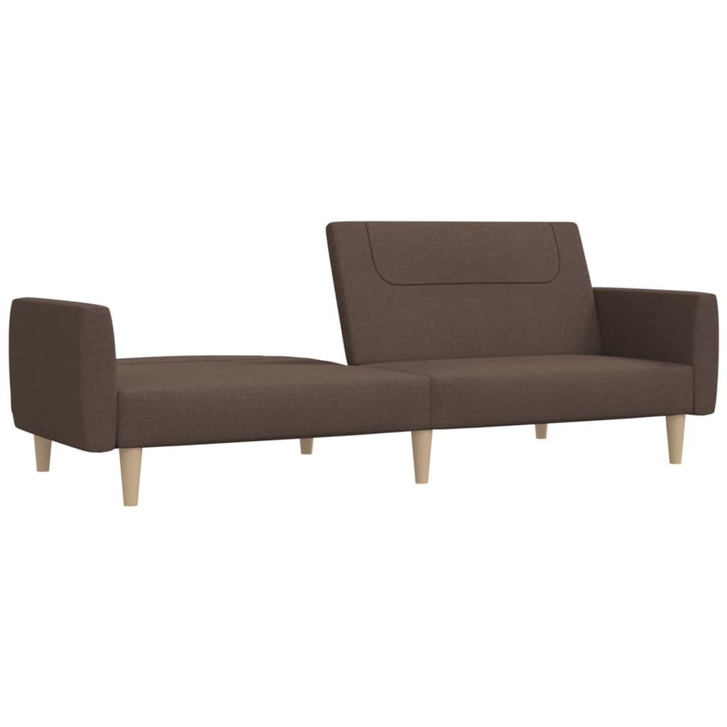 vidaXL Canapea extensibilă cu 2 locuri, gri taupe, material textil