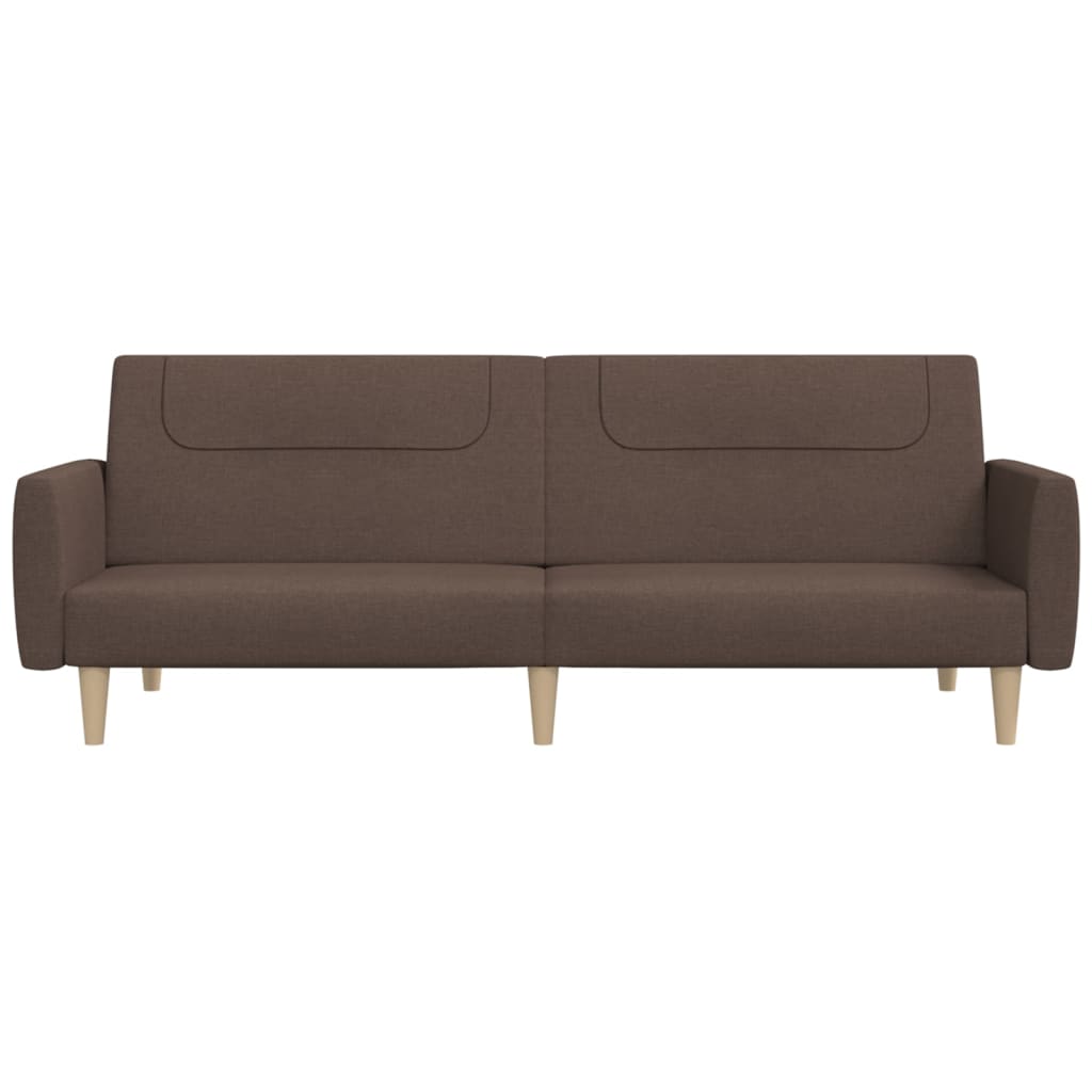vidaXL Canapea extensibilă cu 2 locuri, gri taupe, material textil