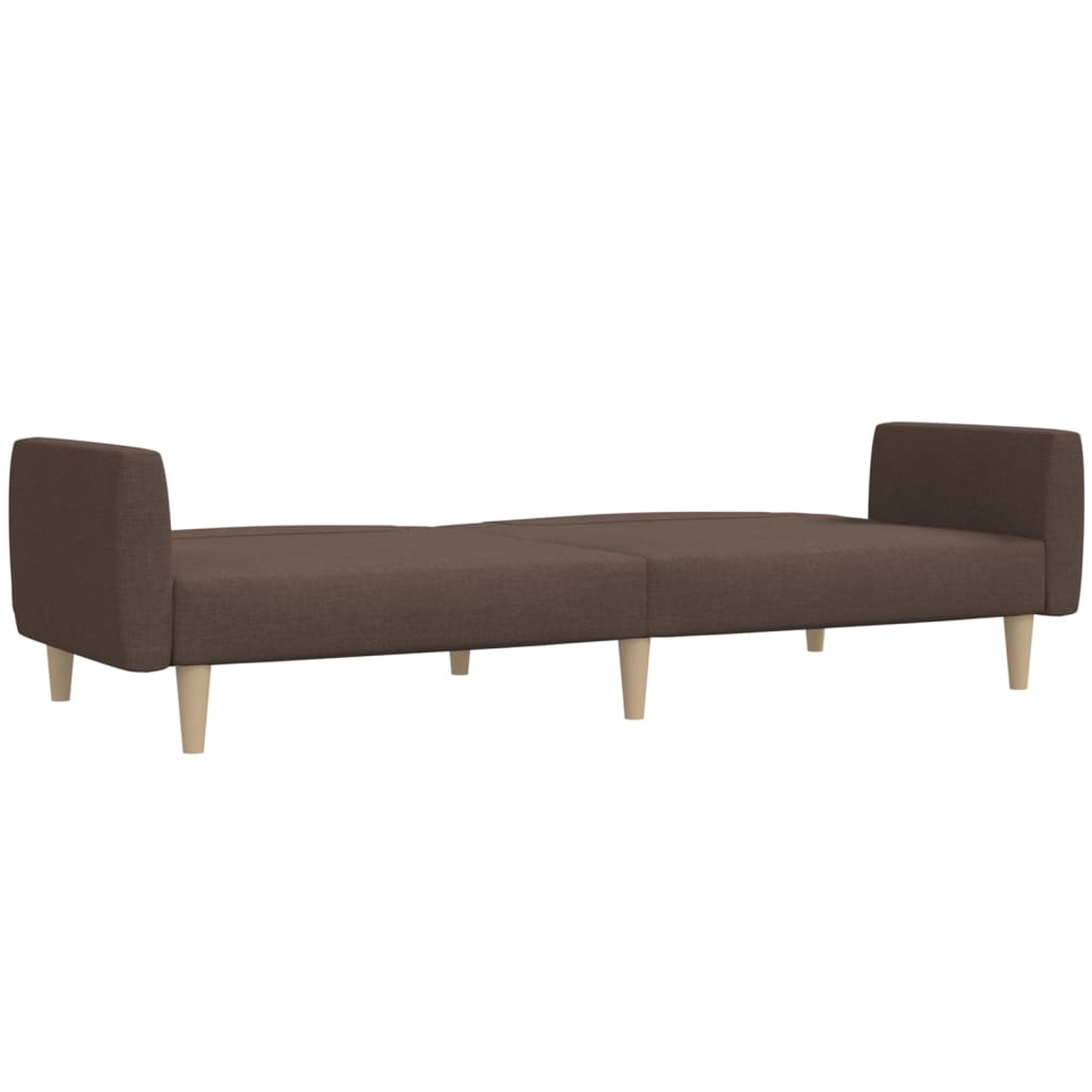 vidaXL Canapea extensibilă cu 2 locuri, gri taupe, material textil