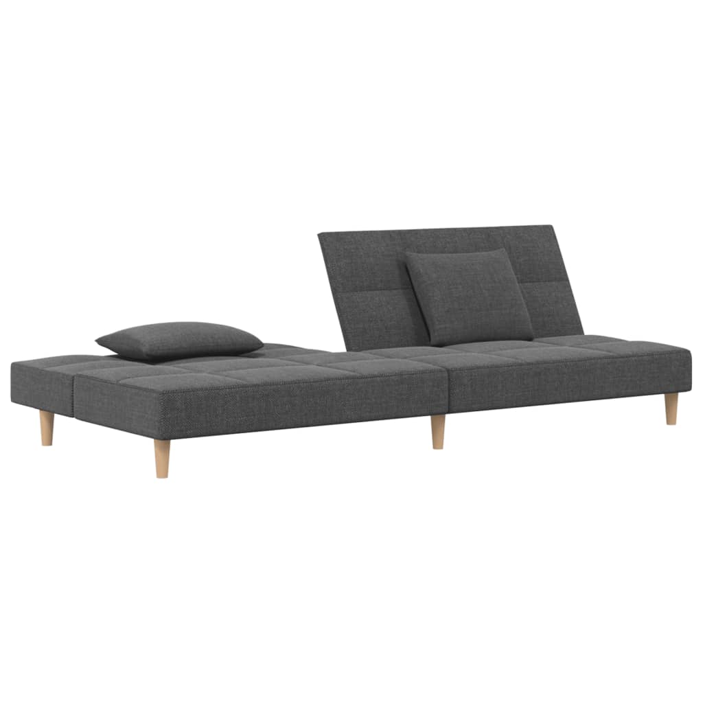 vidaXL Canapea extensibilă cu 2 locuri, 2 perne, gri deschis, textil