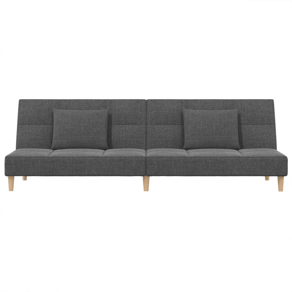 vidaXL Canapea extensibilă cu 2 locuri, 2 perne, gri deschis, textil