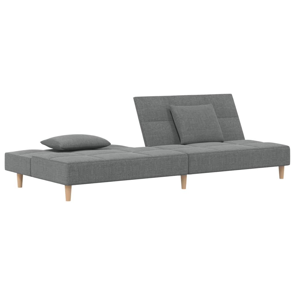 vidaXL Canapea extensibilă cu 2 locuri, 2 perne, gri închis, textil vidaXL Canapea extensibilă cu 2 locuri, 2 perne, gri închis, textil