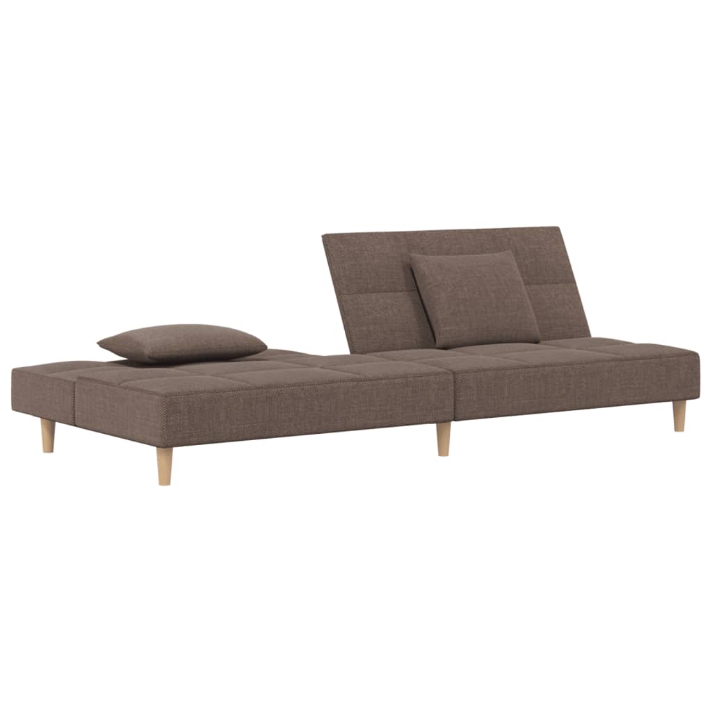 vidaXL Canapea extensibilă cu 2 locuri, 2 perne, gri taupe, textil