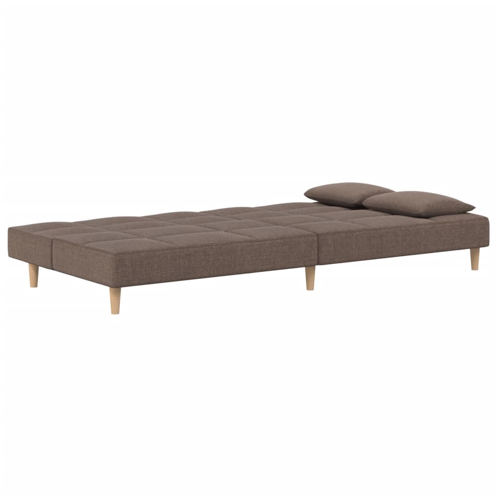 vidaXL Canapea extensibilă cu 2 locuri, 2 perne, gri taupe, textil