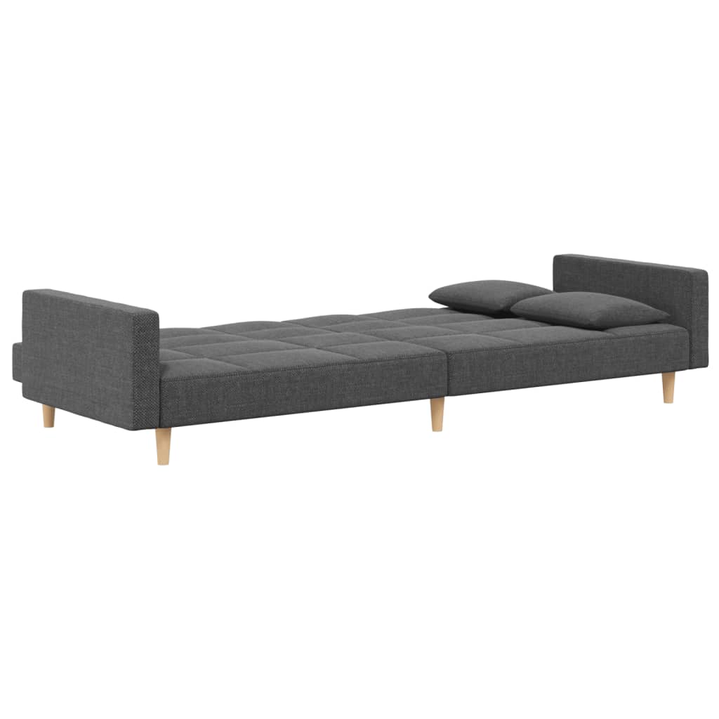 vidaXL Canapea extensibilă cu 2 locuri, 2 perne, gri deschis, textil vidaXL Canapea extensibilă cu 2 locuri, 2 perne, gri deschis, textil