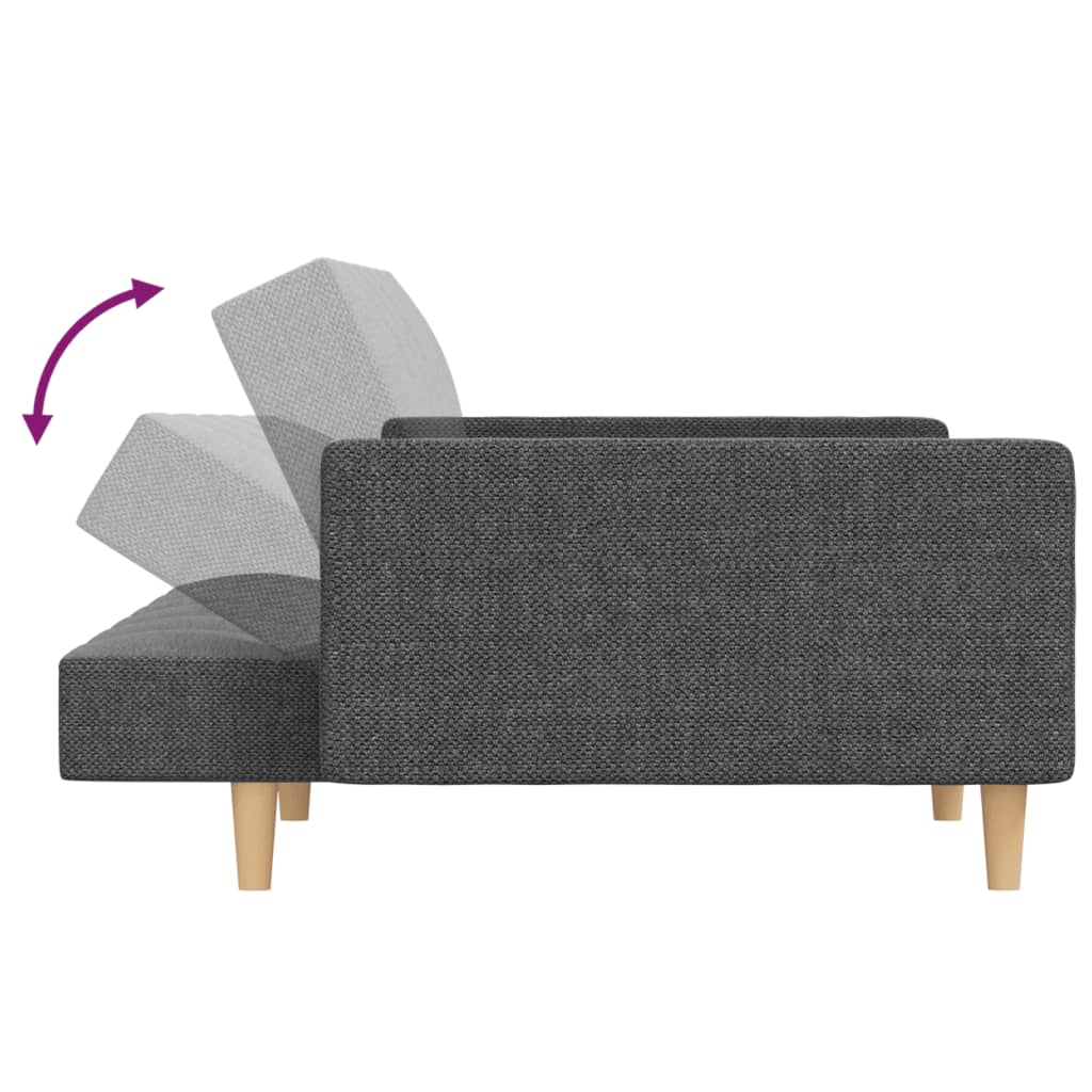 vidaXL Canapea extensibilă cu 2 locuri, 2 perne, gri deschis, textil vidaXL Canapea extensibilă cu 2 locuri, 2 perne, gri deschis, textil