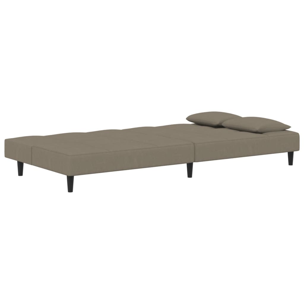 vidaXL Canapea extensibilă cu 2 locuri, 2 perne, gri deschis, catifea vidaXL Canapea extensibilă cu 2 locuri, 2 perne, gri deschis, catifea