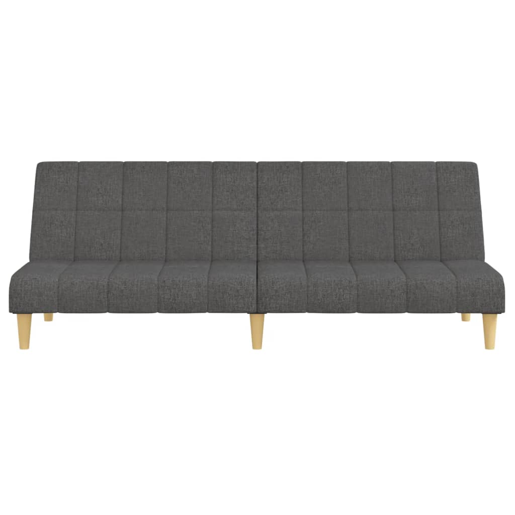 vidaXL Canapea extensibilă cu 2 locuri, gri închis, textil