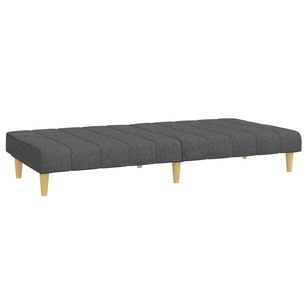 vidaXL Canapea extensibilă cu 2 locuri, gri închis, textil