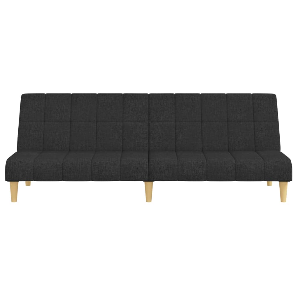 vidaXL Canapea extensibilă cu 2 locuri, negru, material textil