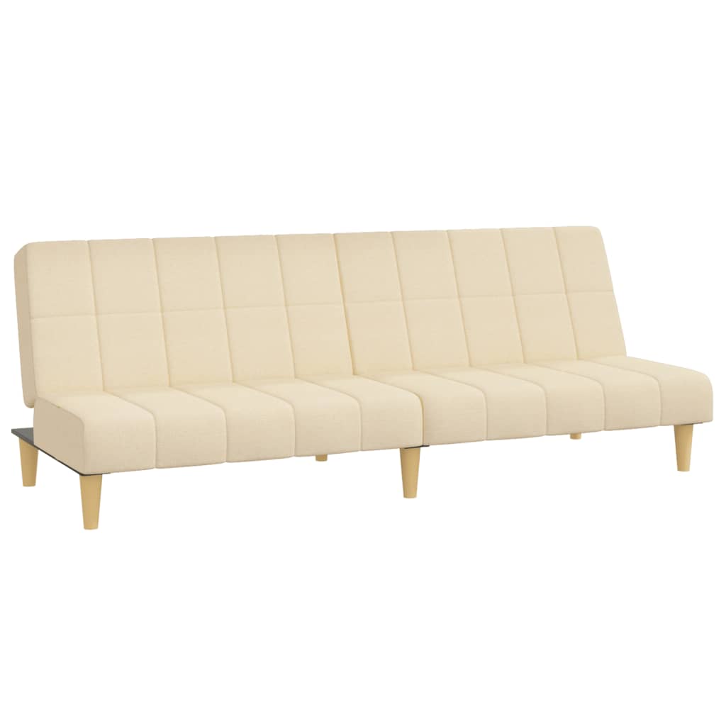 vidaXL Canapea extensibilă cu 2 locuri, crem, material textil vidaXL Canapea extensibilă cu 2 locuri, crem, material textil