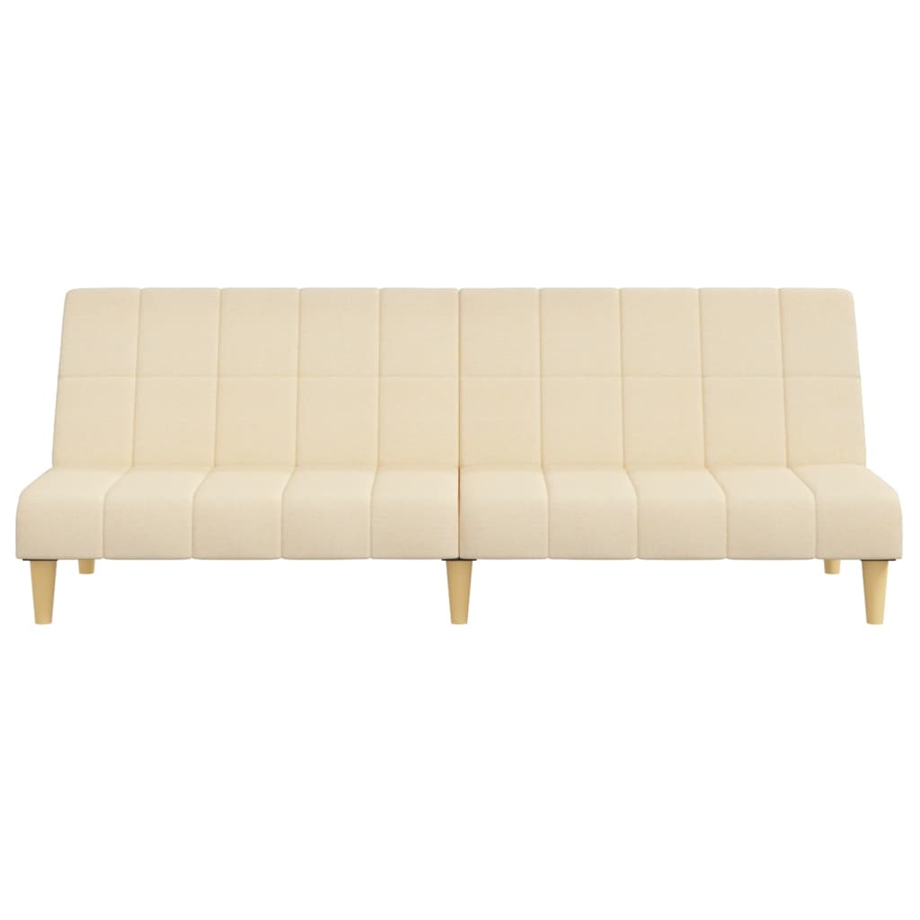 vidaXL Canapea extensibilă cu 2 locuri, crem, material textil vidaXL Canapea extensibilă cu 2 locuri, crem, material textil