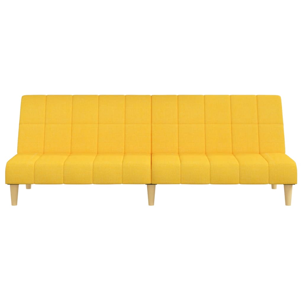 vidaXL Canapea extensibilă cu 2 locuri, galben, material textil