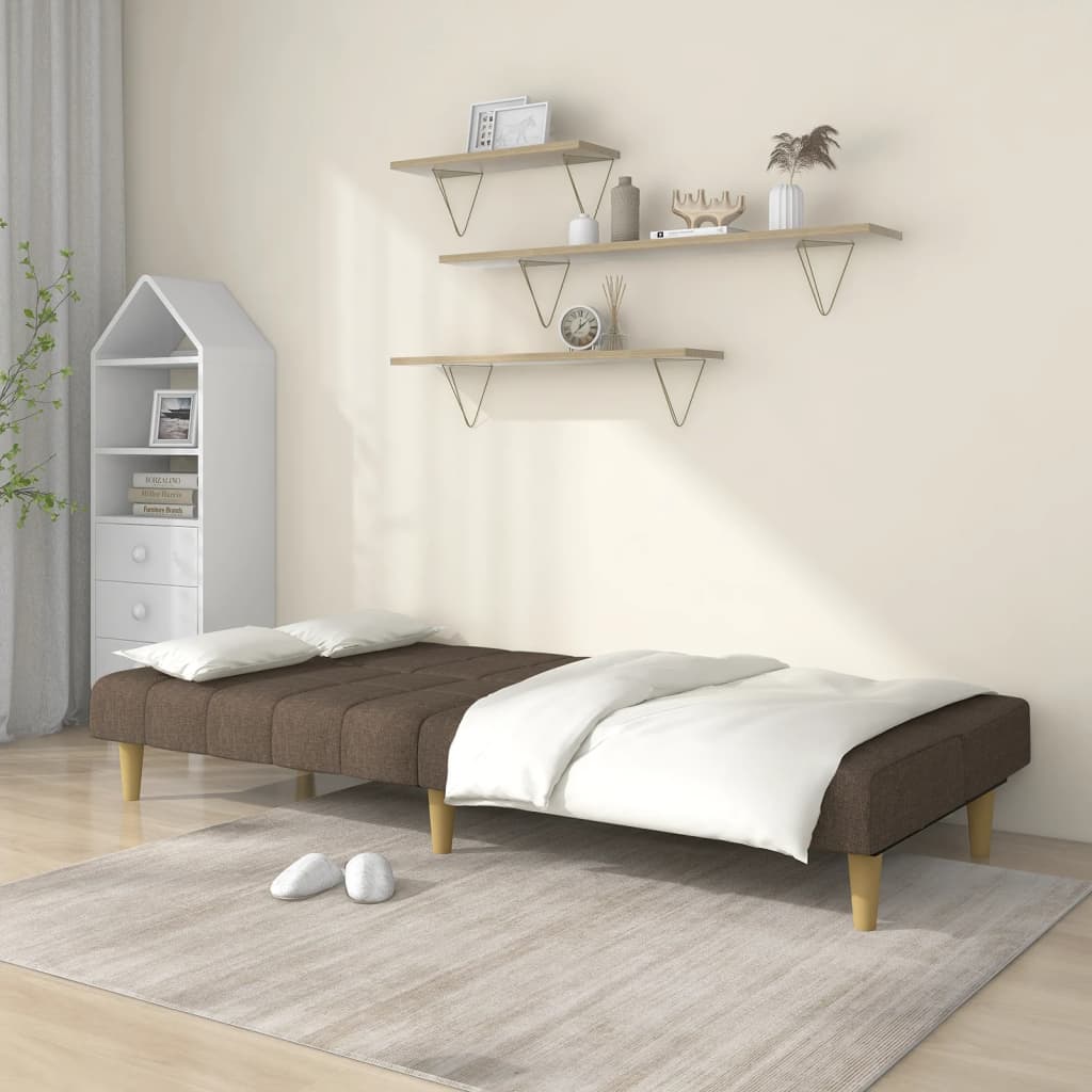 vidaXL Canapea extensibilă cu 2 locuri, gri taupe, material textil