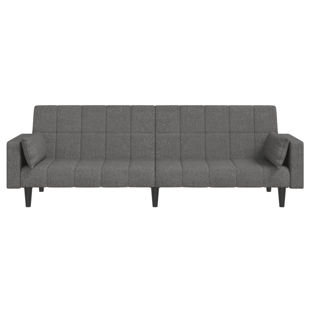 vidaXL Canapea extensibilă cu 2 locuri, 2 perne, gri deschis, textil vidaXL Canapea extensibilă cu 2 locuri, 2 perne, gri deschis, textil