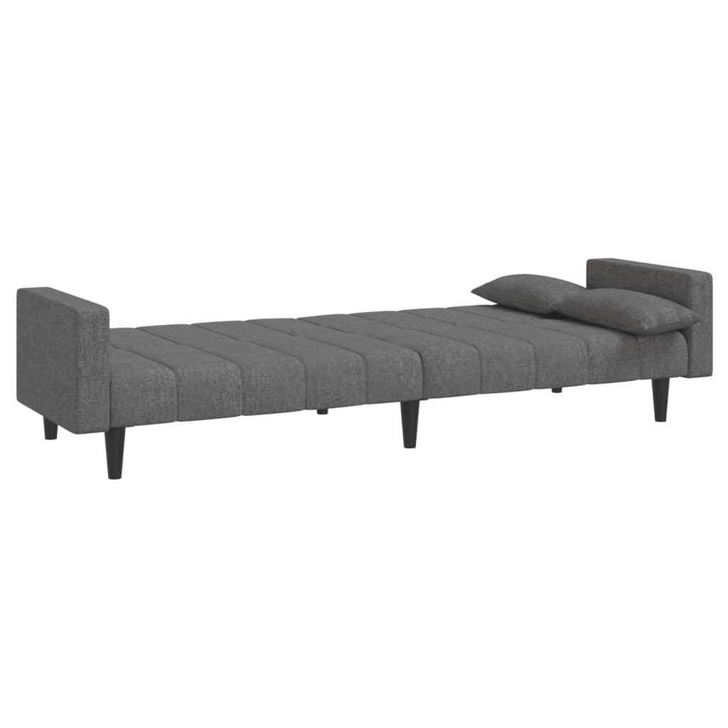 vidaXL Canapea extensibilă cu 2 locuri, 2 perne, gri deschis, textil vidaXL Canapea extensibilă cu 2 locuri, 2 perne, gri deschis, textil