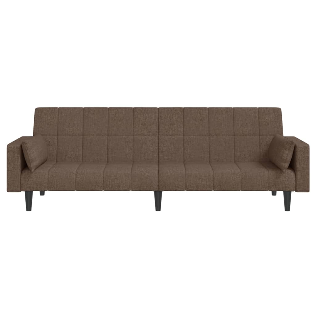 vidaXL Canapea extensibilă cu 2 locuri, 2 perne, gri taupe, textil vidaXL Canapea extensibilă cu 2 locuri, 2 perne, gri taupe, textil