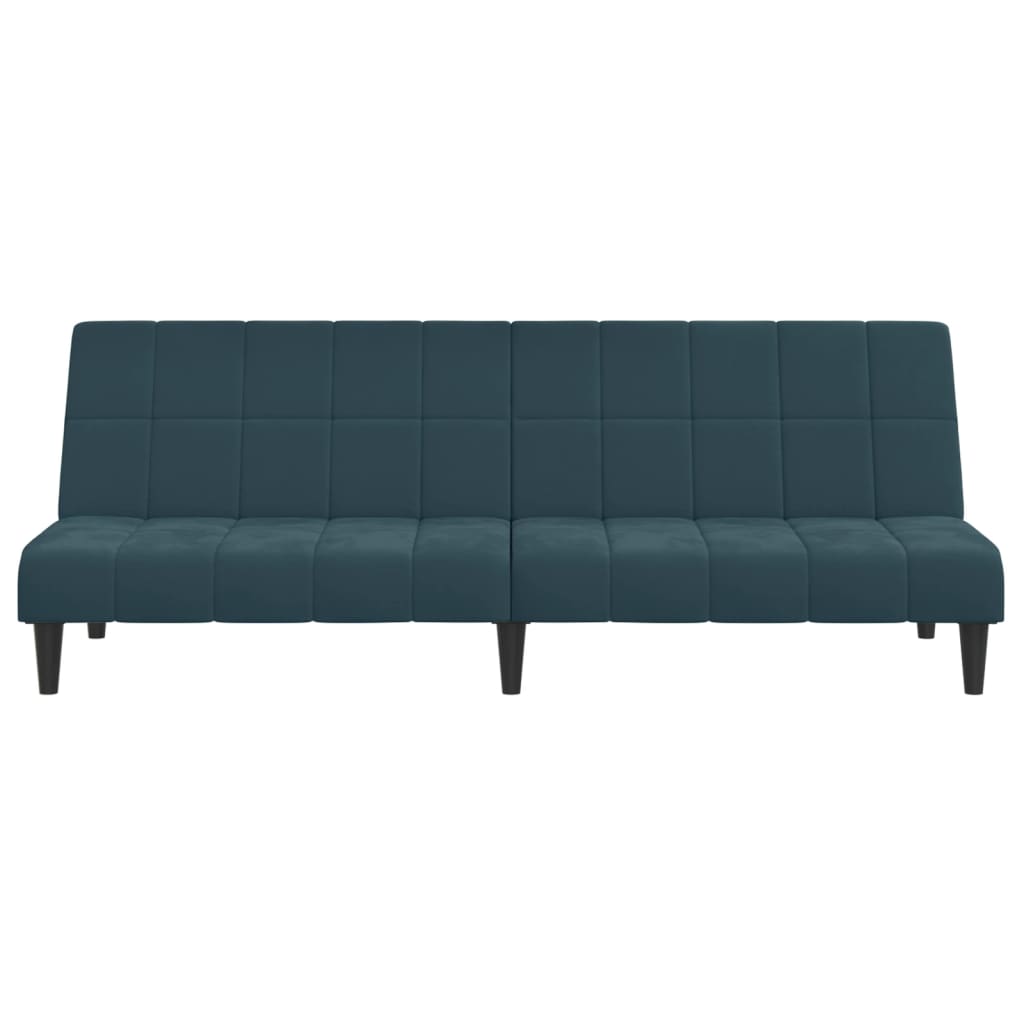 vidaXL Canapea extensibilă cu 2 locuri, albastru, catifea vidaXL Canapea extensibilă cu 2 locuri, albastru, catifea