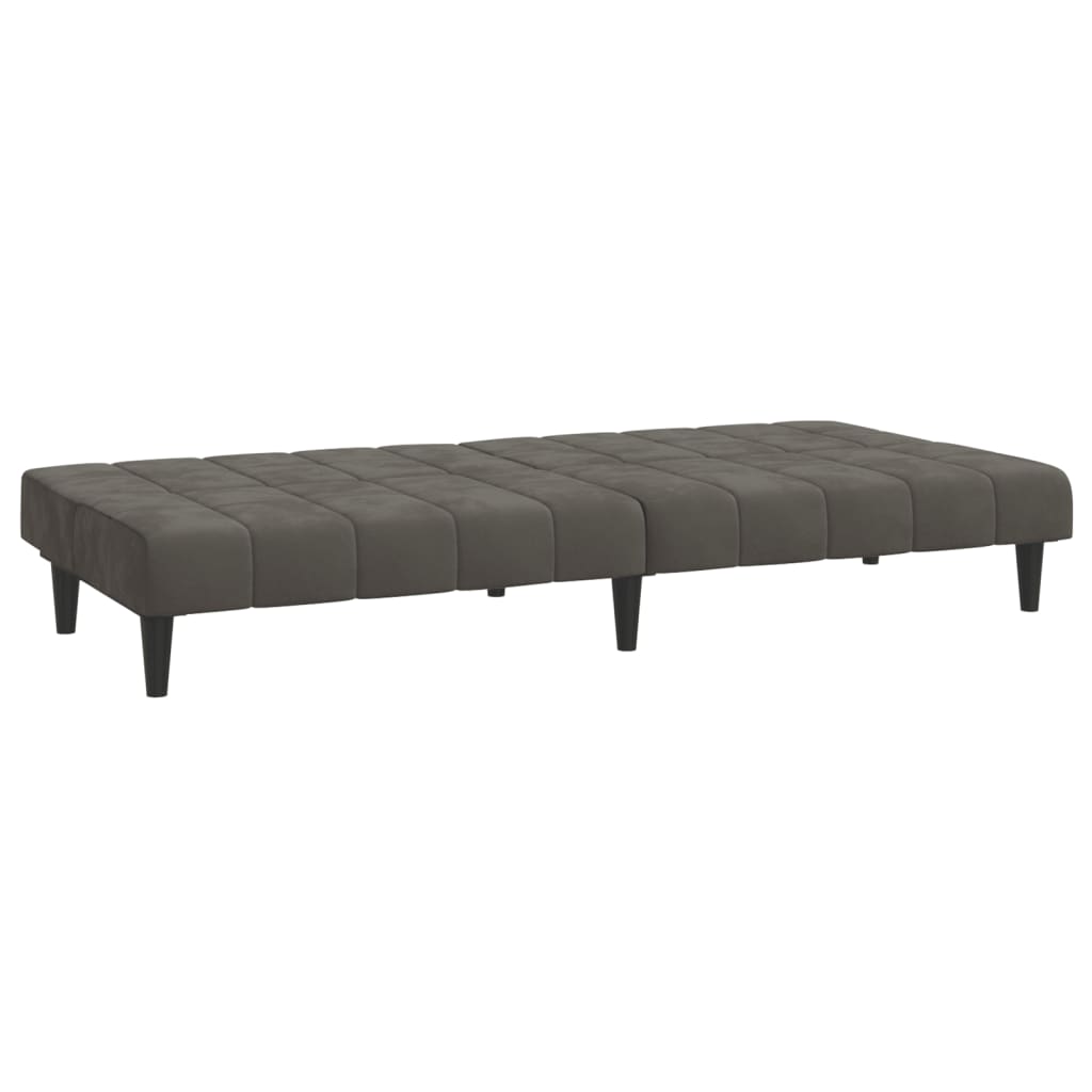 vidaXL Canapea extensibilă cu 2 locuri, gri închis, catifea