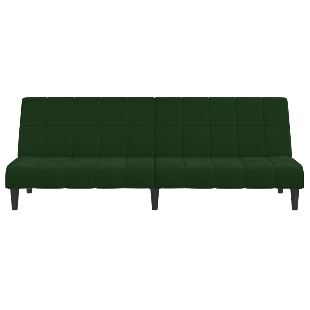 vidaXL Canapea extensibilă cu 2 locuri, verde închis, catifea