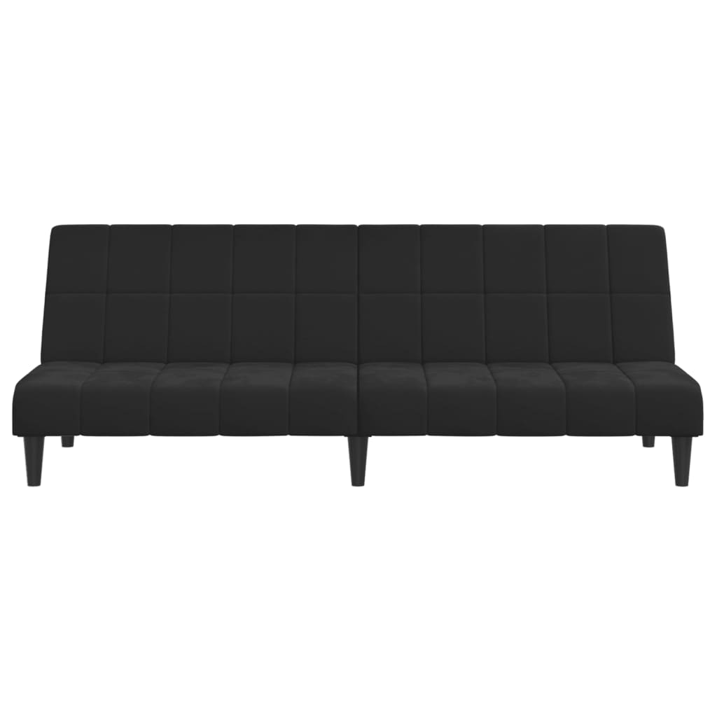 vidaXL Canapea extensibilă cu 2 locuri, negru, catifea