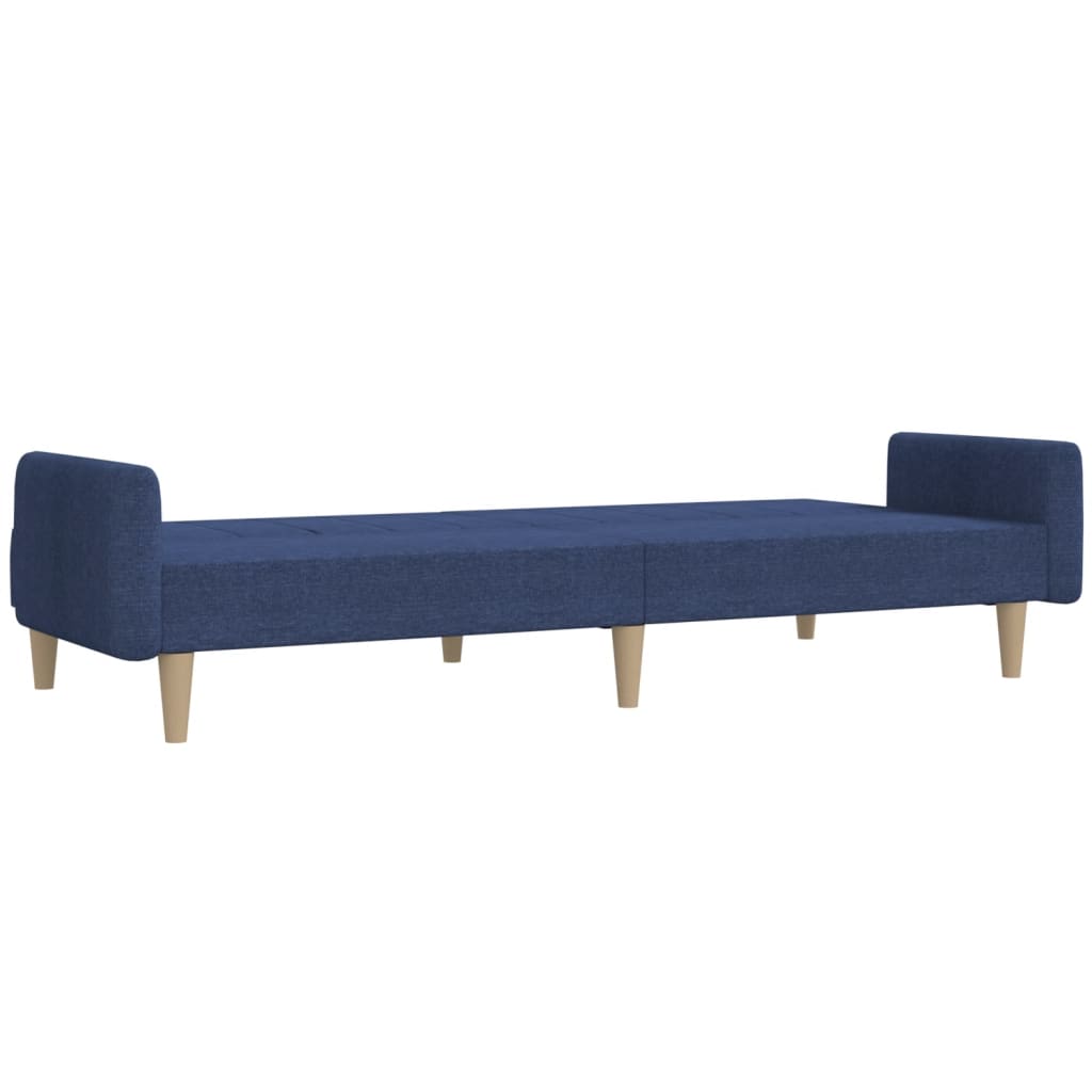 vidaXL Canapea extensibilă cu 2 locuri, albastru, material textil