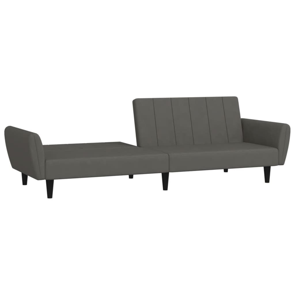 vidaXL Canapea extensibilă cu 2 locuri, gri închis, catifea