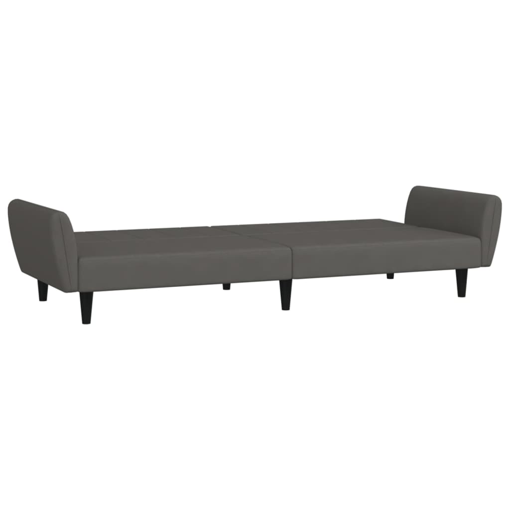 vidaXL Canapea extensibilă cu 2 locuri, gri închis, catifea