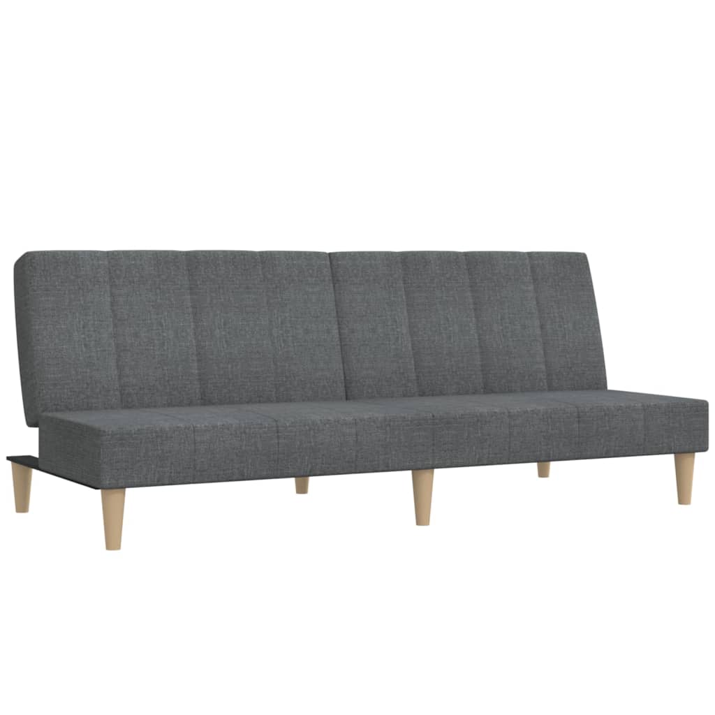 vidaXL Canapea extensibilă cu 2 locuri, gri deschis, țesătură
