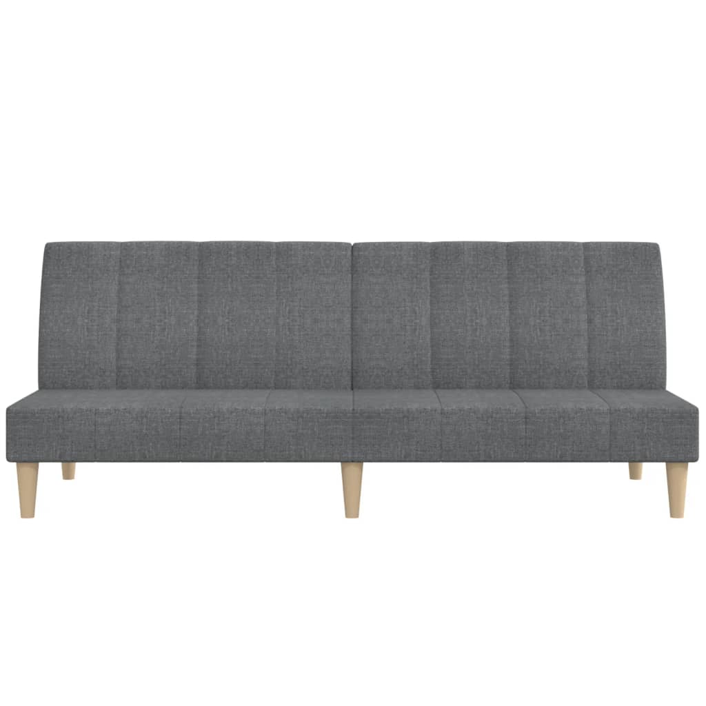 vidaXL Canapea extensibilă cu 2 locuri, gri deschis, țesătură