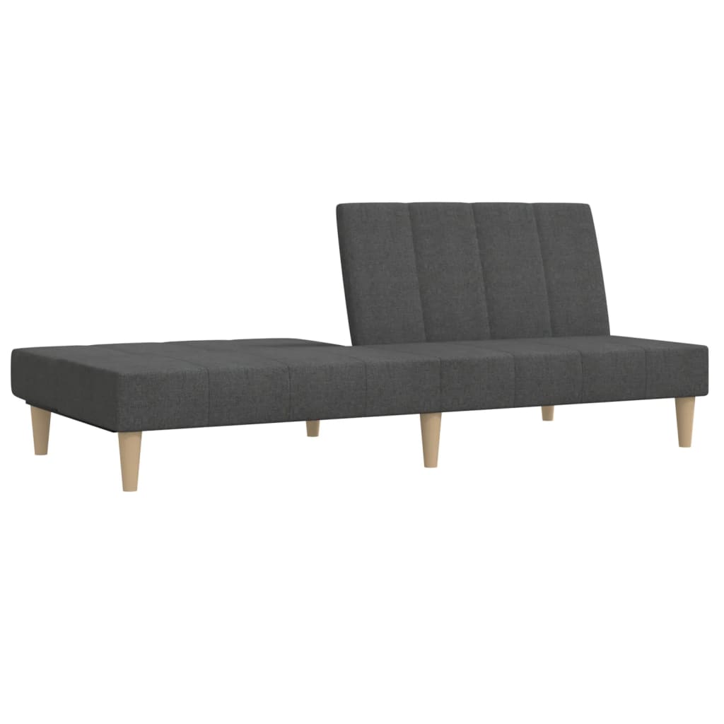 vidaXL Canapea extensibilă cu 2 locuri, gri închis, textil