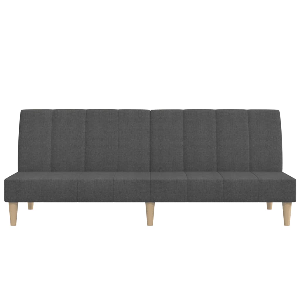 vidaXL Canapea extensibilă cu 2 locuri, gri închis, textil