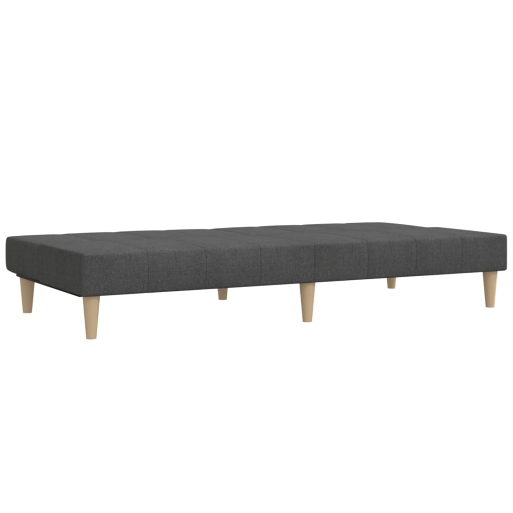 vidaXL Canapea extensibilă cu 2 locuri, gri închis, textil