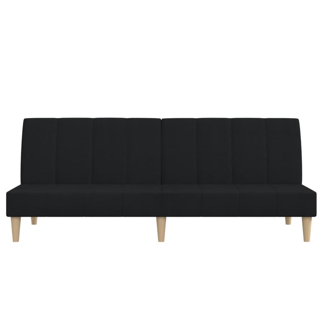 vidaXL Canapea extensibilă cu 2 locuri, negru, material textil