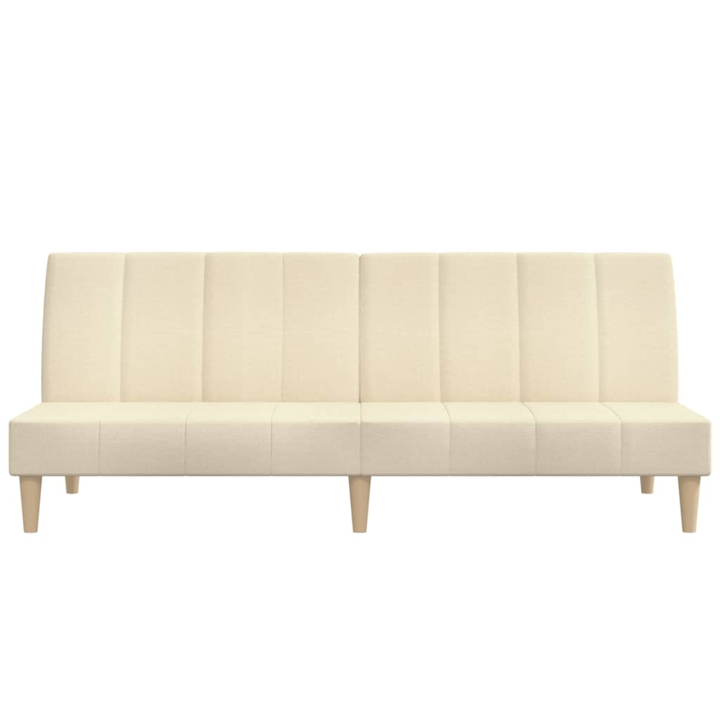 vidaXL Canapea extensibilă cu 2 locuri, crem, material textil vidaXL Canapea extensibilă cu 2 locuri, crem, material textil