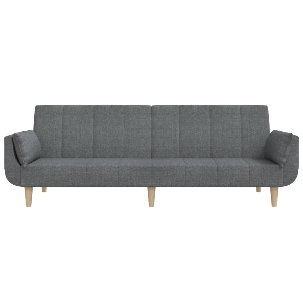 vidaXL Canapea extensibilă cu 2 locuri, 2 perne, gri deschis, textil vidaXL Canapea extensibilă cu 2 locuri, 2 perne, gri deschis, textil