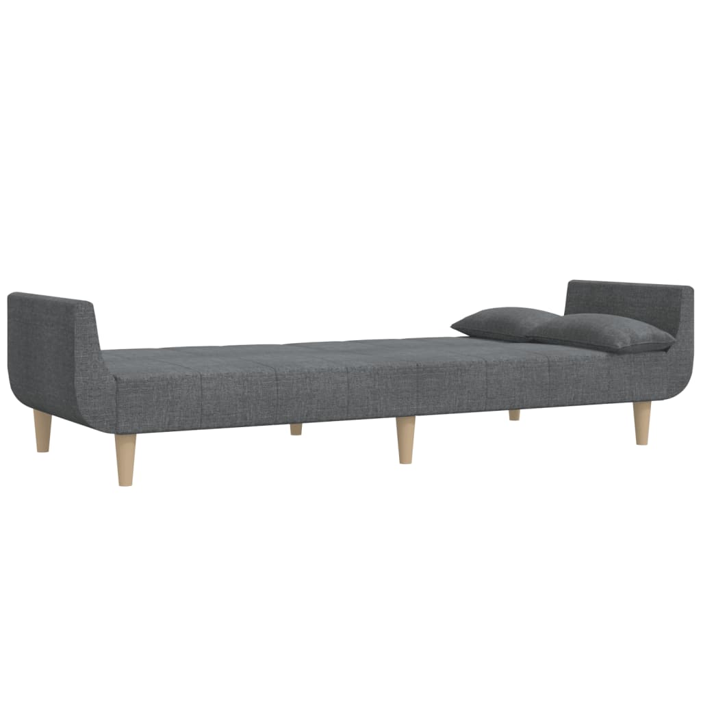 vidaXL Canapea extensibilă cu 2 locuri, 2 perne, gri deschis, textil vidaXL Canapea extensibilă cu 2 locuri, 2 perne, gri deschis, textil