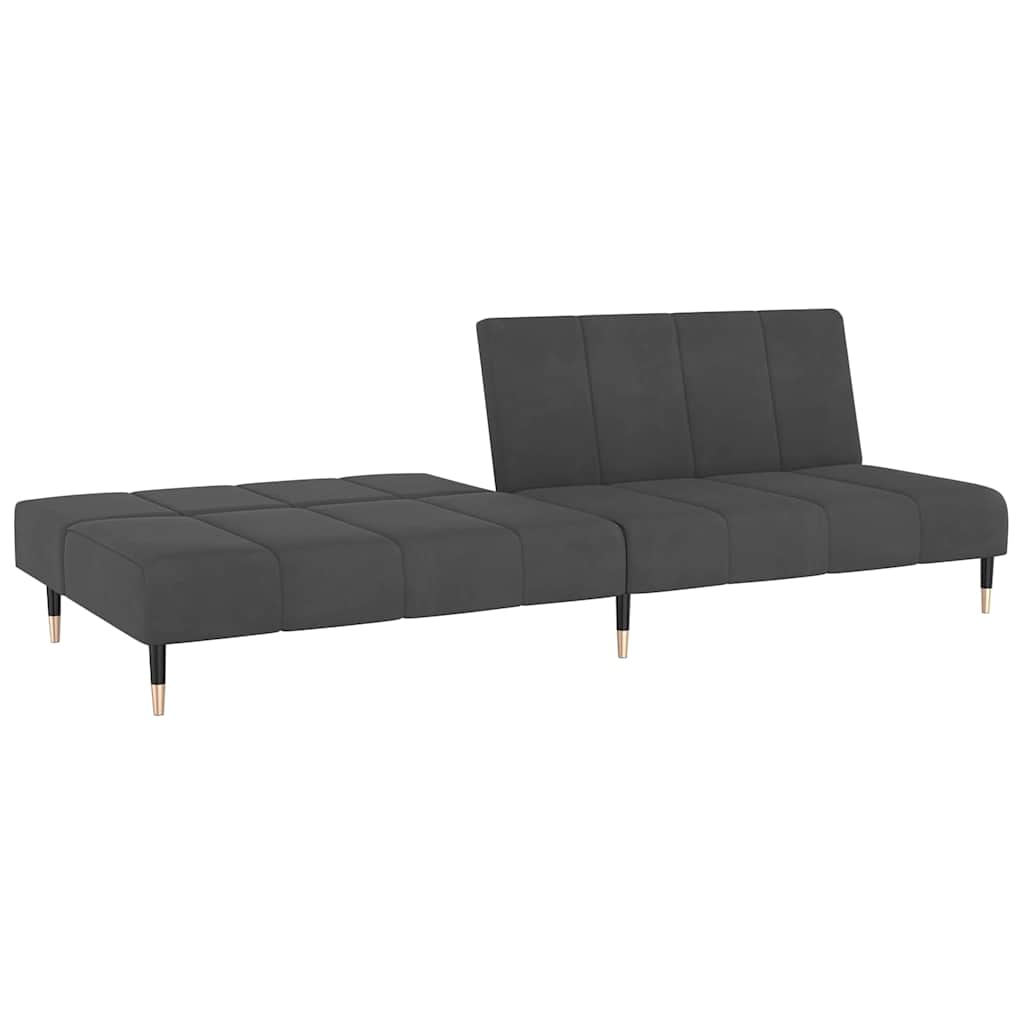 vidaXL Canapea extensibilă cu 2 locuri, gri închis, catifea
