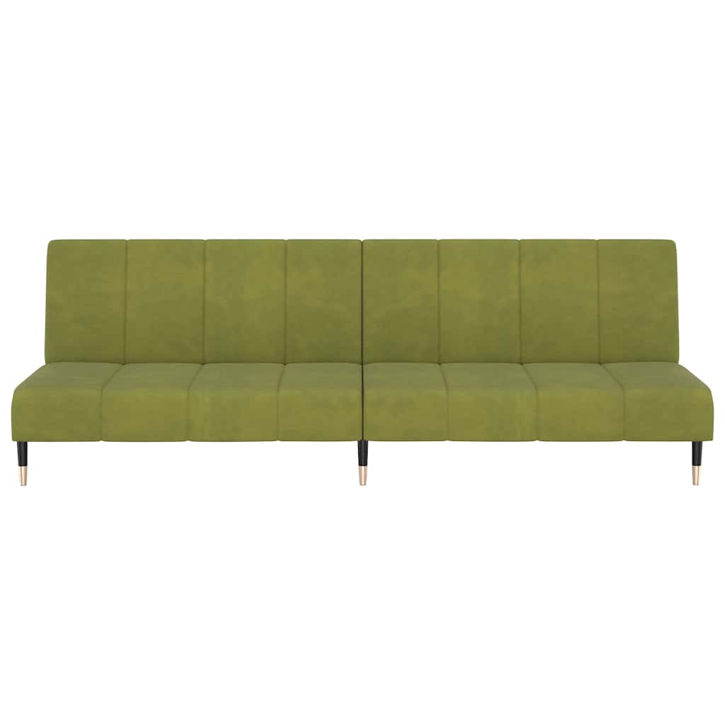 vidaXL Canapea extensibilă cu 2 locuri, verde deschis, catifea