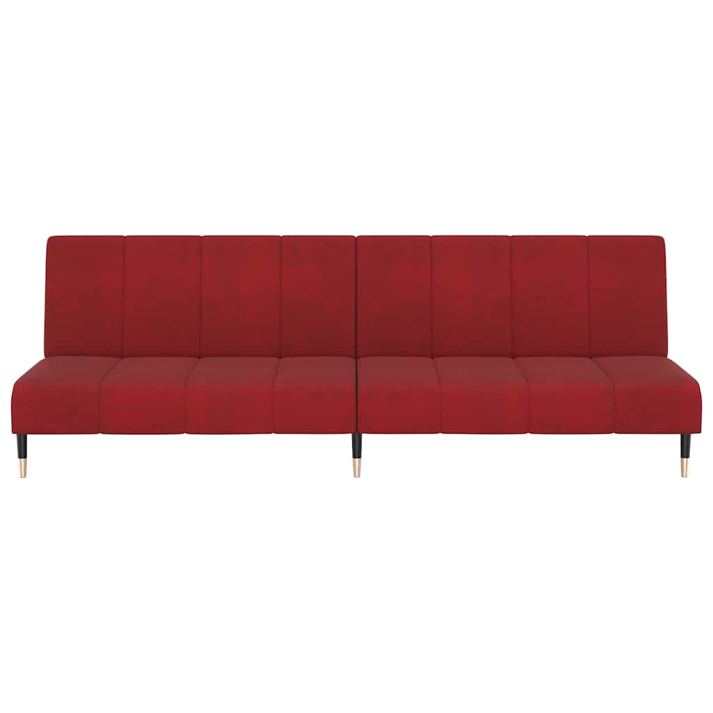 vidaXL Canapea extensibilă cu 2 locuri, roșu vin, catifea vidaXL Canapea extensibilă cu 2 locuri, roșu vin, catifea