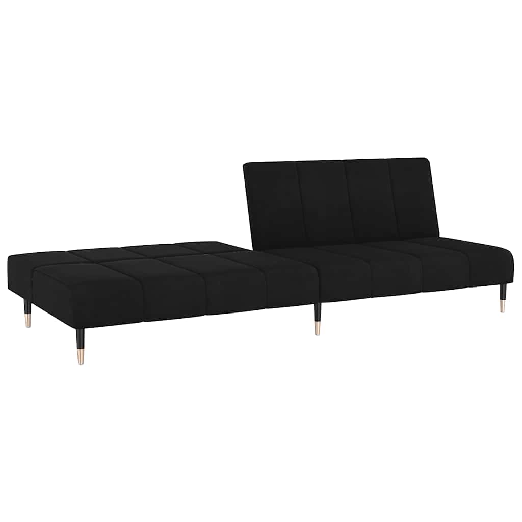 vidaXL Canapea extensibilă cu 2 locuri, negru, catifea