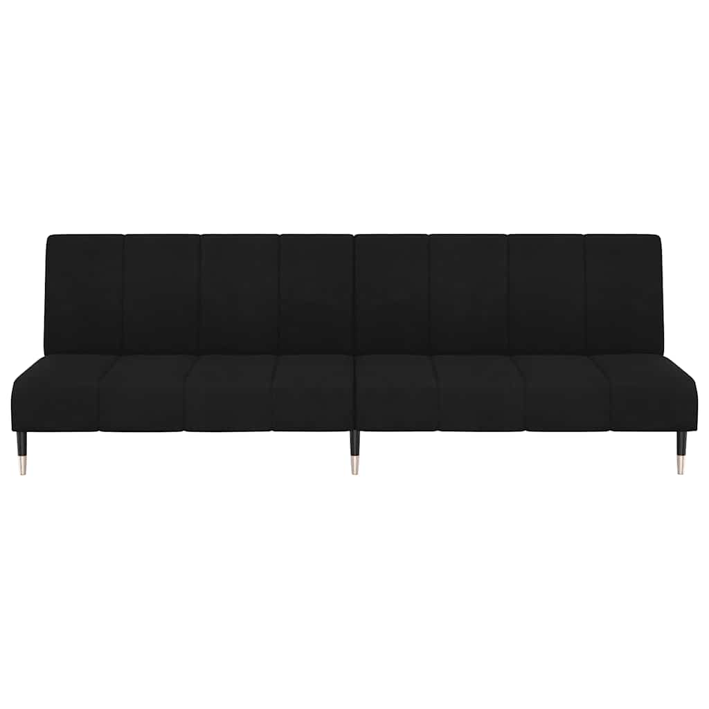 vidaXL Canapea extensibilă cu 2 locuri, negru, catifea