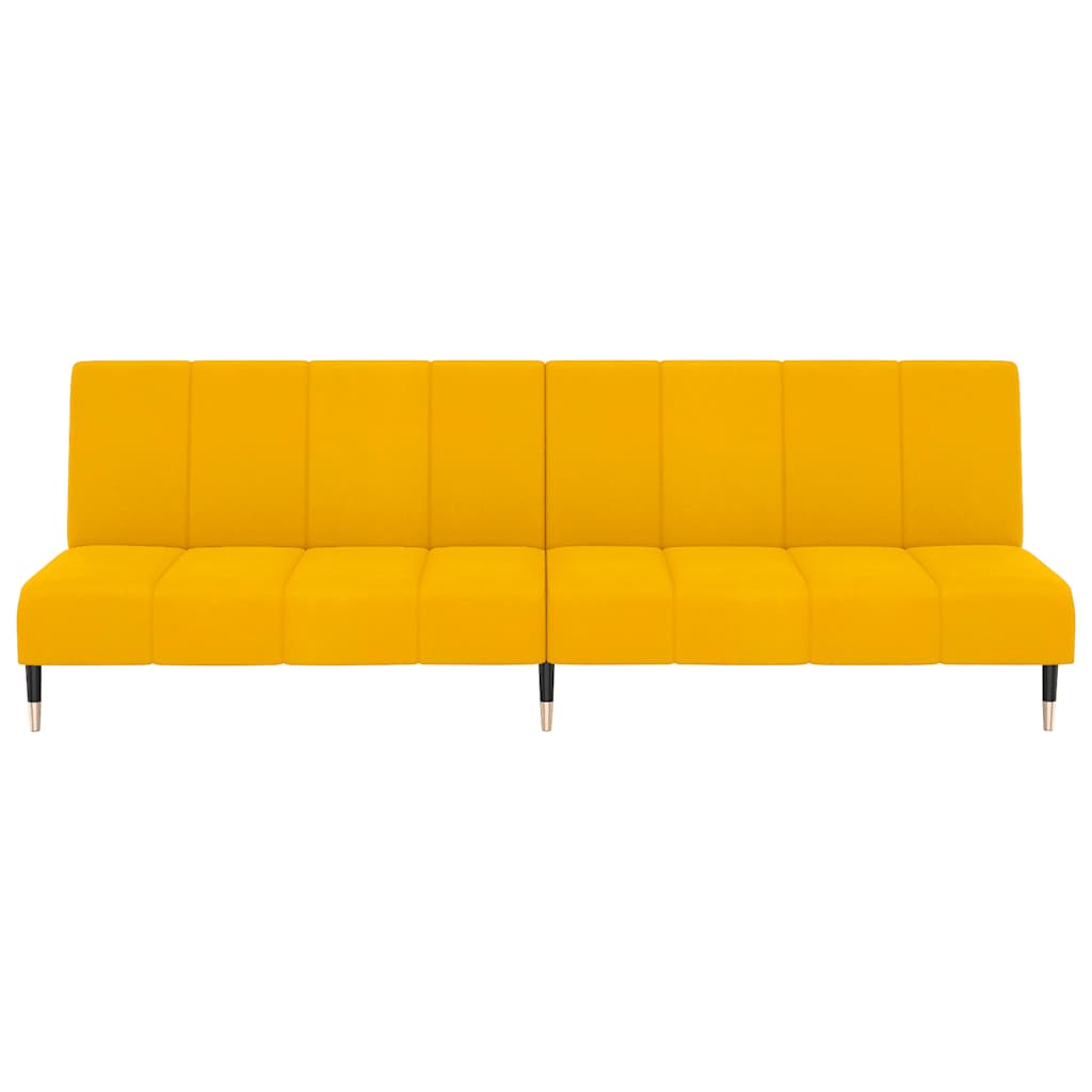 vidaXL Canapea extensibilă cu 2 locuri, galben, catifea