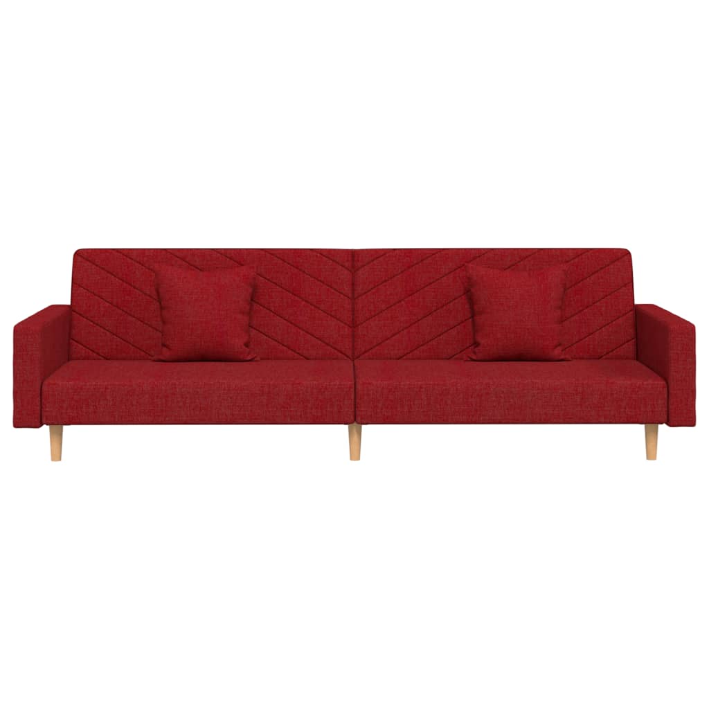 vidaXL Canapea extensibilă cu 2 locuri, 2 perne, roșu vin, textil vidaXL Canapea extensibilă cu 2 locuri, 2 perne, roșu vin, textil