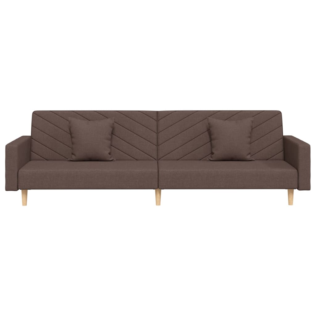 vidaXL Canapea extensibilă cu 2 locuri, 2 perne, gri taupe, textil vidaXL Canapea extensibilă cu 2 locuri, 2 perne, gri taupe, textil