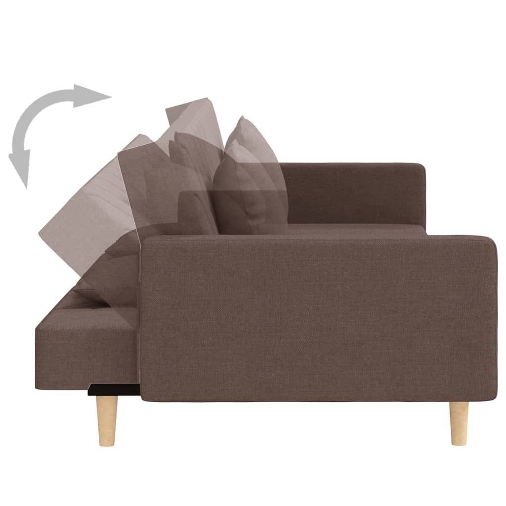 vidaXL Canapea extensibilă cu 2 locuri, 2 perne, gri taupe, textil vidaXL Canapea extensibilă cu 2 locuri, 2 perne, gri taupe, textil