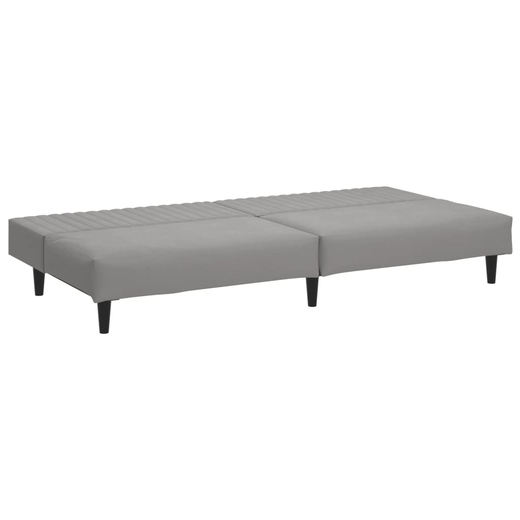 vidaXL Canapea extensibilă cu 2 locuri, gri deschis, catifea