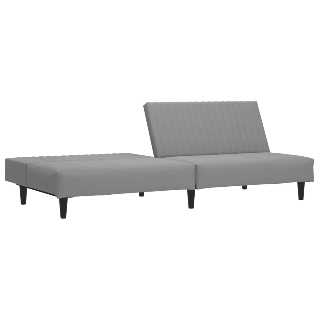 vidaXL Canapea extensibilă cu 2 locuri, gri deschis, catifea