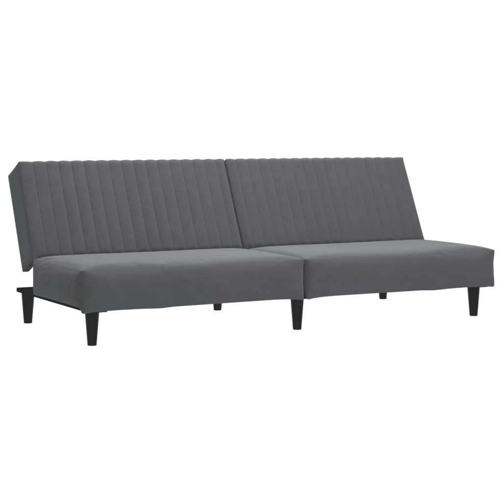 vidaXL Canapea extensibilă cu 2 locuri, gri închis, catifea