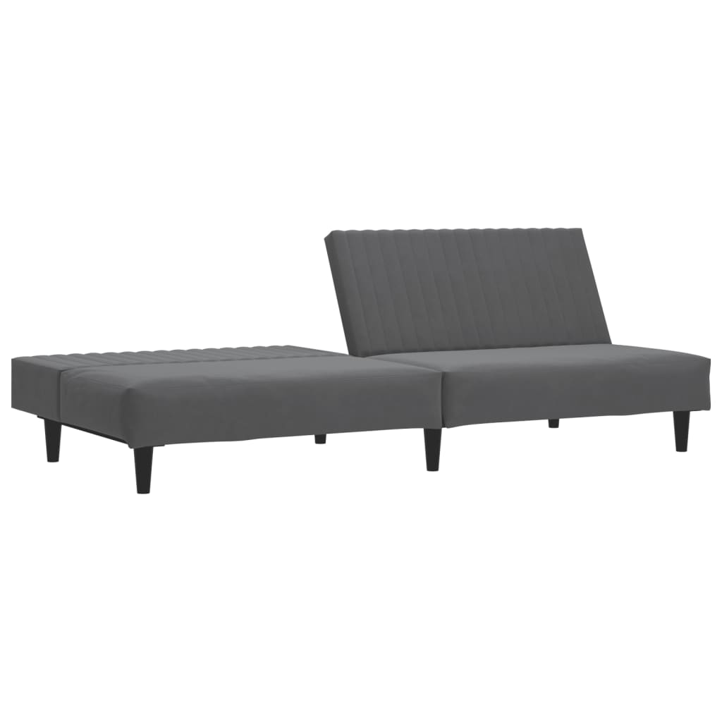vidaXL Canapea extensibilă cu 2 locuri, gri închis, catifea